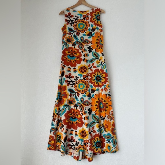 Vintage Dresses & Skirts - Cherie of California women vintage 70s canvas hippie butterfly floral maxi dress